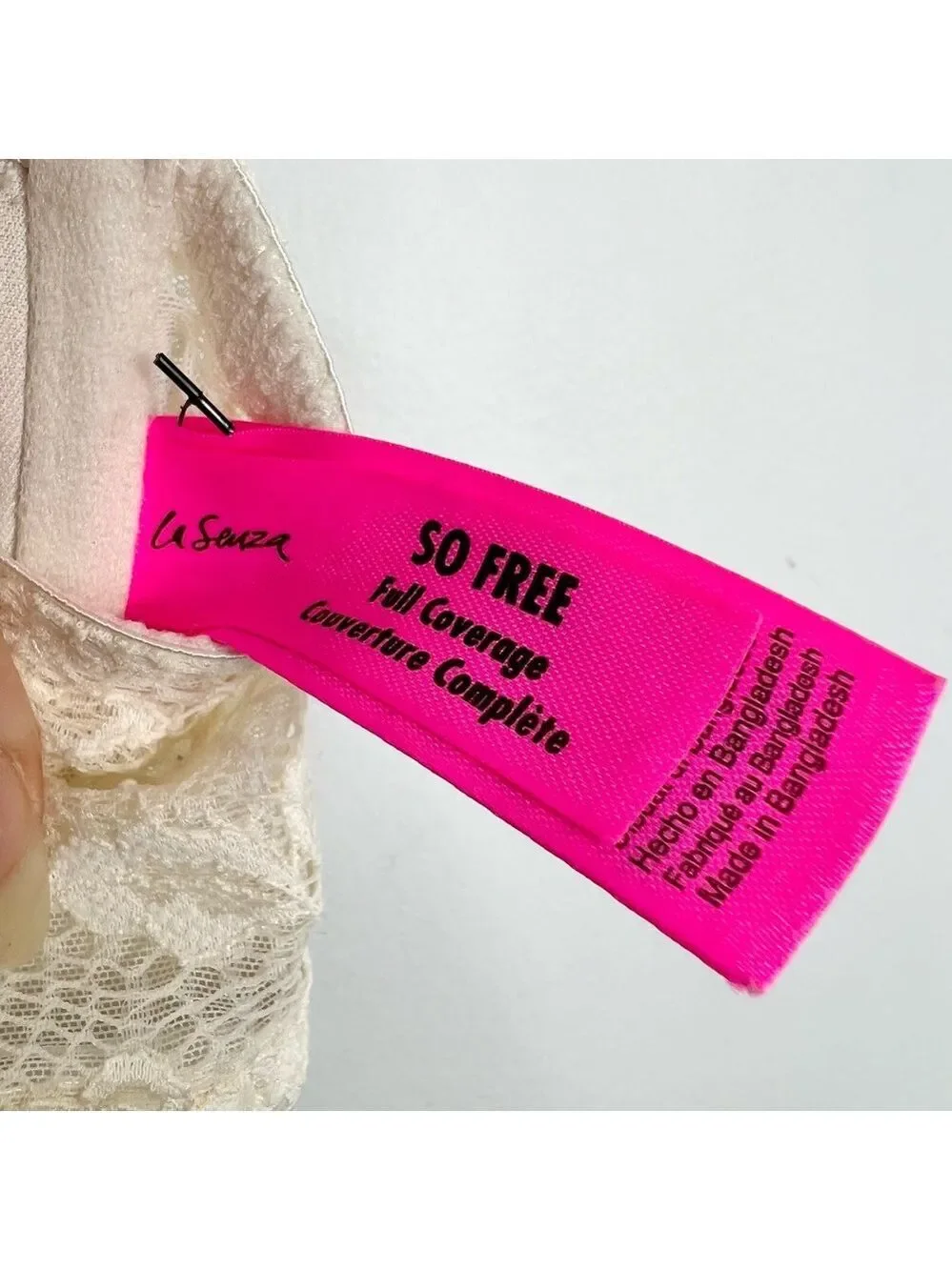 La Senza So Free full coverage cream lace front closure underwire bra 32 D - Picture 11 of 12